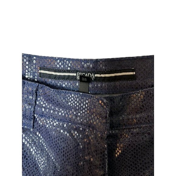 Vintage Y2K Escada Faux Snake Python Blue Bootcut Pants 38 0527 - Picture 3 of 9